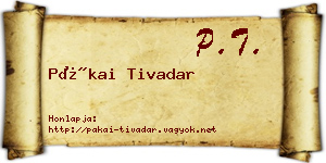 Pákai Tivadar névjegykártya